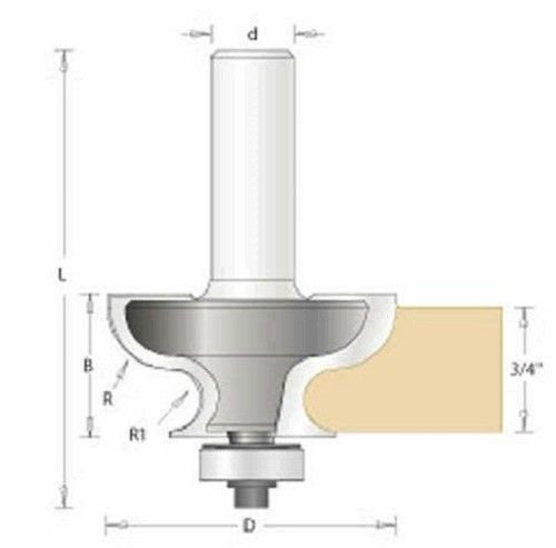 Amana Tool 49553 Table Edge Router Bit 1/2&#034; Shank New