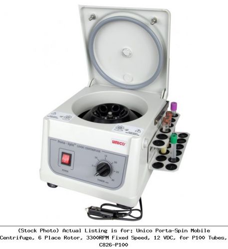 Unico Porta-Spin Mobile Centrifuge, 6 Place Rotor, 3300RPM Fixed : C826-P100