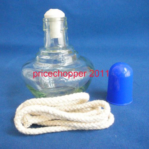 New 150ml Glass Alcohol Burner  Lamp +  80cm Wick and Snuffer Cap