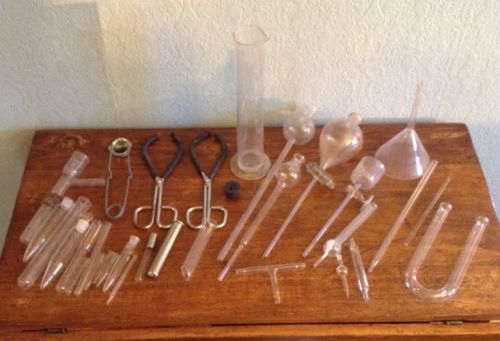 Lot 32 Scientific Glass Lab Supplies Pyrex Kimax Funnel Centrifuge Test Tubes