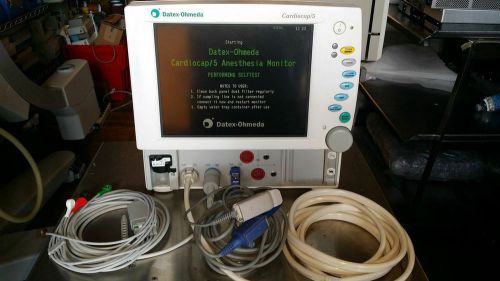 Datex ohmeda cardiocap 5 (ecg, nibp, spo2, co2, p1/p2,t1/t2, recorder) updated! for sale