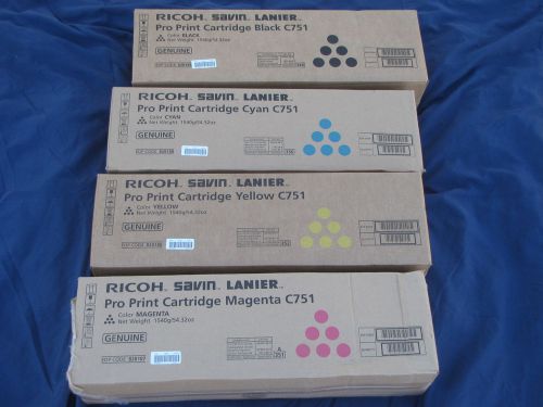 RICOH LANIER PRO SAVIN C651EX C751 C751EX GENUINE OEM TONER SET