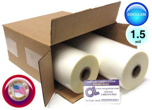 Qty 4 Rolls Doculam Laminating Film 9&#034; x 500&#039; 1.5 Mil 1&#034; core American Made