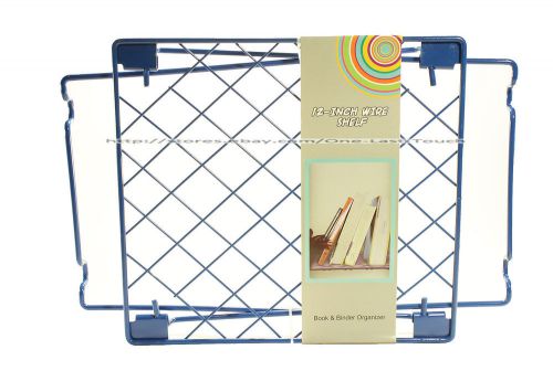 BOOK &amp; BINDER ORGANIZER 12 inch Stackable BLUE Metal Wire Shelf LOCKER New!