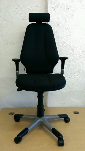 BLACK RH LOGIC 4 ERGONOMIC OFFICE CHAIR FULLY LOADED WITH HEADREST &amp; LUMBER PUMP