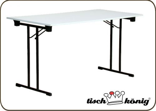 Klapptisch mit T-Gestell schwarz, Platte 19 mm, Grosse 68 x 136 cm, Grau o. Weiss