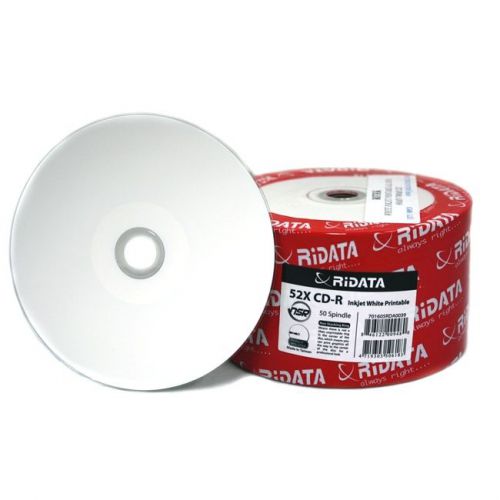 600 Ritek Ridata Silver Inkjet Hub Printable 52X CDR