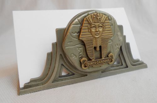 GF07 King Tut Fort Pewter Business Card Holder, Busch Gardens Logo