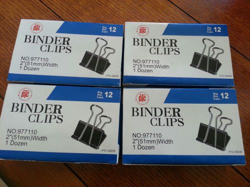 2&#034; Binder Clips FOUR DOZEN LOT