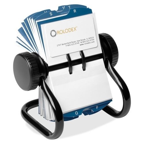 Rolodex rotary business card file - 400 business card - 24 printed - black for sale