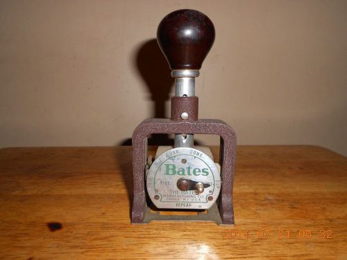 VINTAGE BATES NUMBERING MACHINE 6 WHEEL SYLE E BAKELITE CONSECUTIVE TRIPLICATE +