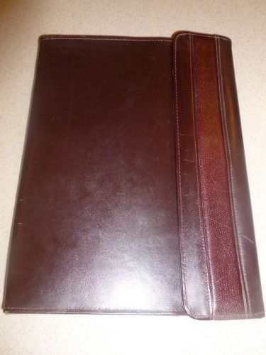 Samsill Slimline Folder Portfolio Padfolio Executive Faux Leather Brown