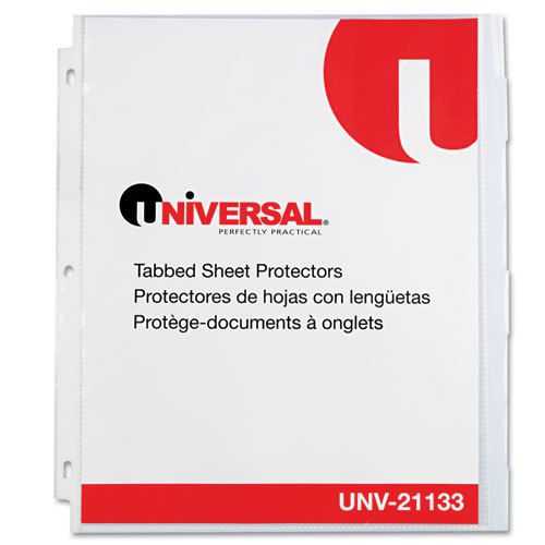 Heavy Weight Sheet Protector with Index Tabs, Nonglare, Clear, 8-Tab, 8/Pk