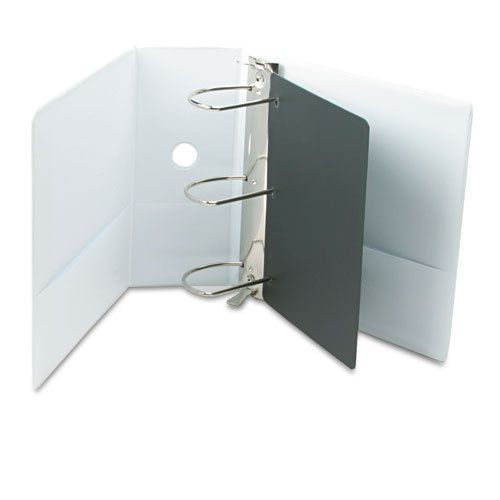 XtraValue ClearVue Slant-D Ring Binder, 5&#034;, White