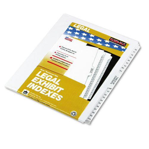 80000 Series Legal Index Divider Set, Side Tabs, Printed &#034;76&#034;-&#034;100&#034;