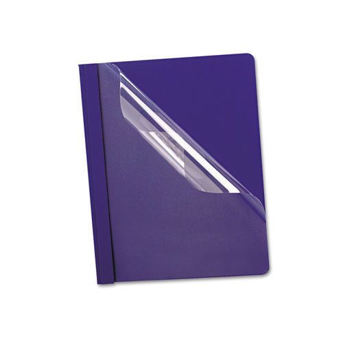 Premium Paper Clear Front Cover, 3 Fasteners, Letter, Blue, 25/Box