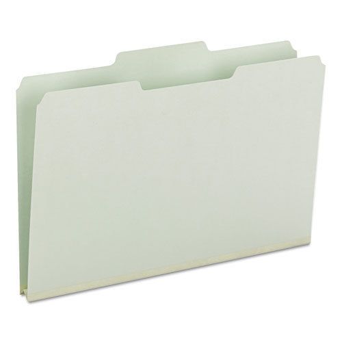 Recycled folders, one inch expansion, 1/3 top tab, legal, gray green, 25/box for sale