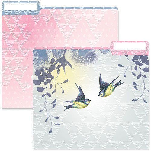 Papaya Birds and Blooms File Folders