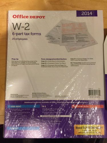 2014 W-2 Tax form 6-part &amp; 2 W-3 With Envelopes