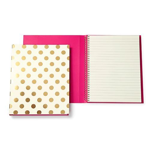 Kate Spade New York Spiral Notebook - Gold Dots - NWT