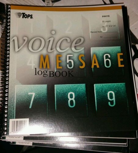 Tops 4416 Voice Message Log Book, 800 Messages, 8-1/2&#034;x8-1/4&#034;, White