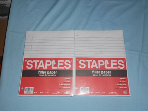 2 packs of  staples college ruled  200 sheet filler paper