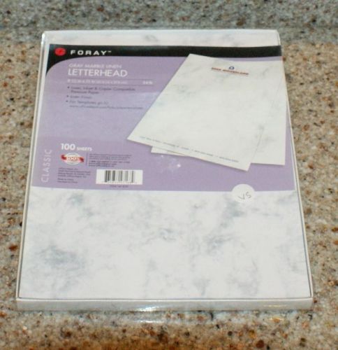 200 SHEETS LINEN GREY MARBLE LETTERHEAD FORAY 24 LB BEAUTIFUL