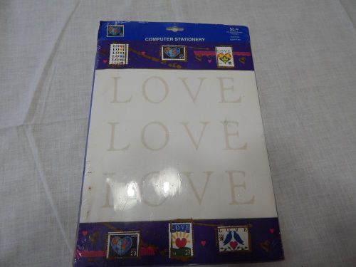 VTG NEW! COMPUTER STATIONARY GRAPHICS 20 Sheets LOVE USPS STAMPS 1999 Hallmark