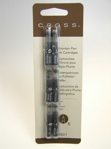 CROSS Fountain Pen Ink 6-pk Mini Cartridge BLACK 8921