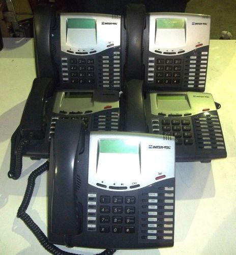 LOT OF FIVE Inter-Tel 8520 Black Display Phone 550.8520 **FREE SHIPPING**