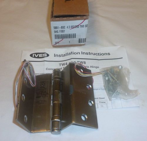 Ives 5bb1sc 4.5&#034; 652/26d tw8 sec swing clear electric thru-wire hinge chrome for sale