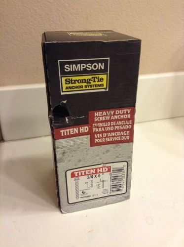 Simpson strong tie thd75600h 3/4&#034; x 6&#034; titen hd heavy duty screw anchor 5/box for sale