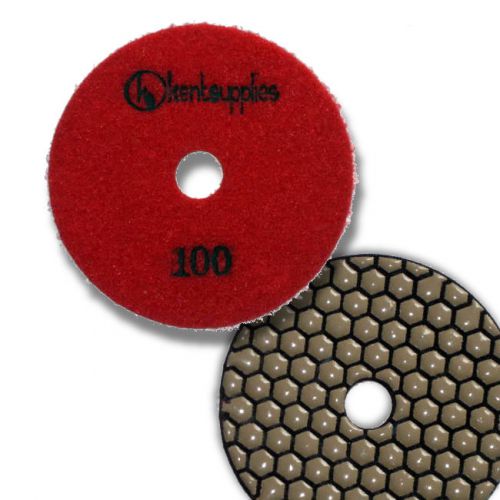 KENT Premium Quality 4&#034; DRY Grit 100, 2mm Thick, Diamond Polishing Pad, Granite