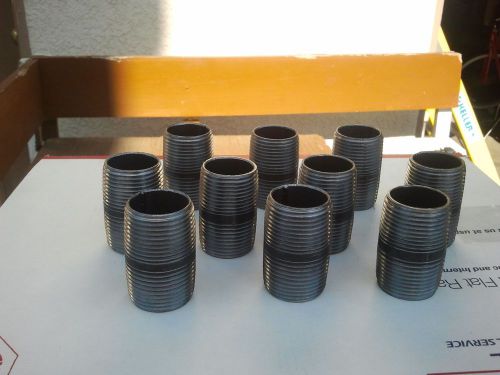 10 ~ new ~ 1&#034; x 2”  nipple black steel schedule 40 welded steel for sale