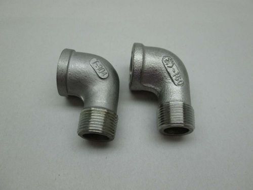 Lot 2 new stainless 90 degree elbow 3/4in male/female pipe fitting d384122 for sale