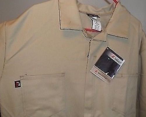 XXXL Indura FRC Work Industrial Men&#039;s Khaki Coverall Long Sleeve Brand New!