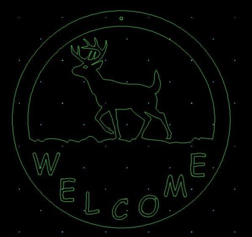 Deer welcome sign DXF file for CNC laser, plasma cutter,or router