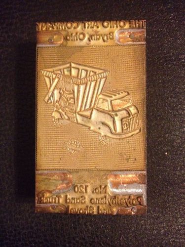 Vintage Letterpress Printing Printer Block Ohio Art Toy Dump Truck