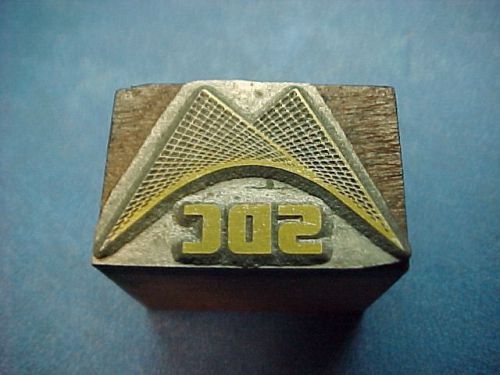 Letterpress printers block &#034;SDC&#034; COOL GRAPHIC DESIGN! Initials Monogram Logo OLD