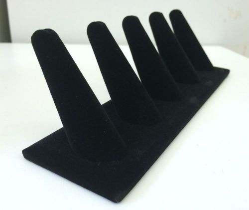 1 BLACK VELVET 5 FINGER RING JEWELRY DISPLAY 8&#034; X 2 1/8&#034; X 2 1/2&#034;