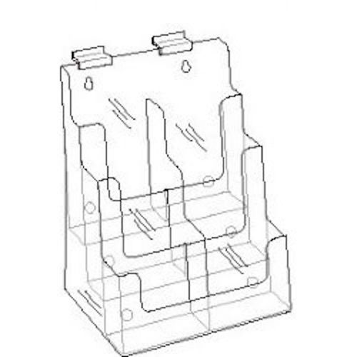 8.5x11 Three Tier Clear Acrylic Slatwall Brochure Holder  Lot of 6  DS-LHF-Z83-6