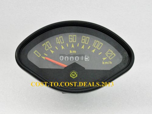 VESPA BAJAJ SPEEDOMETER ODOMETER BLACK 0-120 KMPH with METER CABLE CHETAK