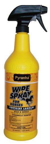 PYRANHA Wipe N Spray Quart Equine Horse Fly Spray Repels Kills Flies Mosquitoes