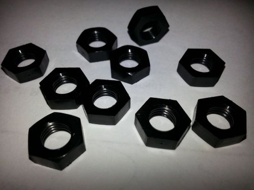 10 Pack 5/16&#034; Black Nylon Hex Nut. 5/16-24 UNF Thread