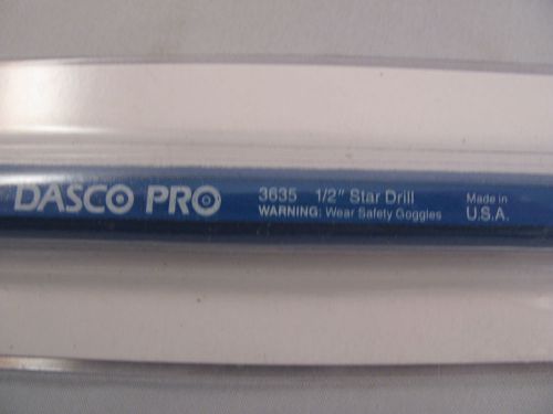 NEW Dasco 3635-0 Star Drill 1/2&#034; Cut High Carbon Steel Masonry Bit Made In USA