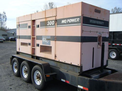 Mq whisperwatt 300 dca-300ssk, triple axle trailer w/ 210gal auxillary fuel tank for sale