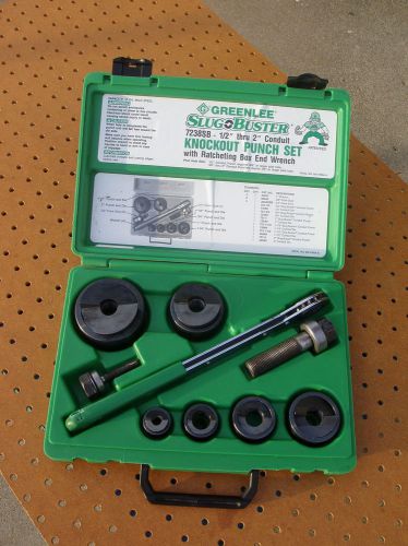 GREENLEE 7238SB USA SLUG BUSTER RATCHET WRENCH KNOCK OUT PUNCH SET 1/2&#034;- 2&#034; GOOD