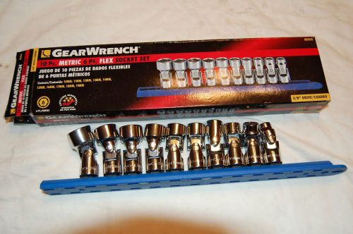 Gearwrench 3/8 drive 10 pc. metric flex socket set 6 pt. 80565 for sale