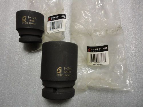 (2) SUNEX TOOLS IMPACT SOCKETS, (1) 556D/1-3/4&#034;D and (1) 448/1-1/2&#034;