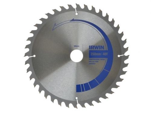 Irwin 250mm x 30 25 20 &amp; 16mm bore x 40t professional circular mitre saw blade for sale